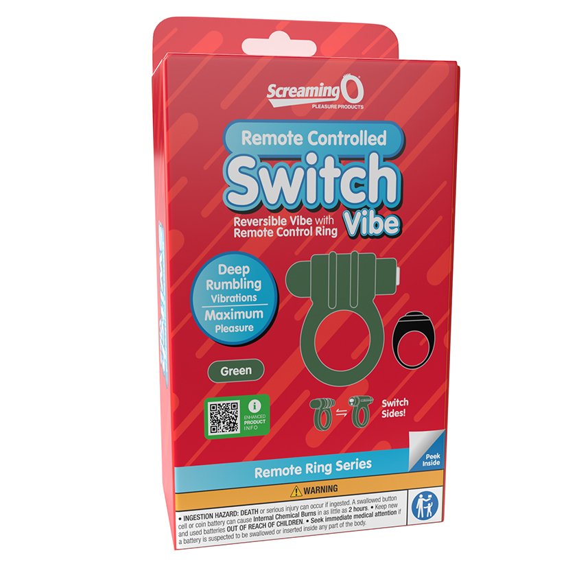 Screaming O Remote Controlled Switch Vibrating Ring-Green